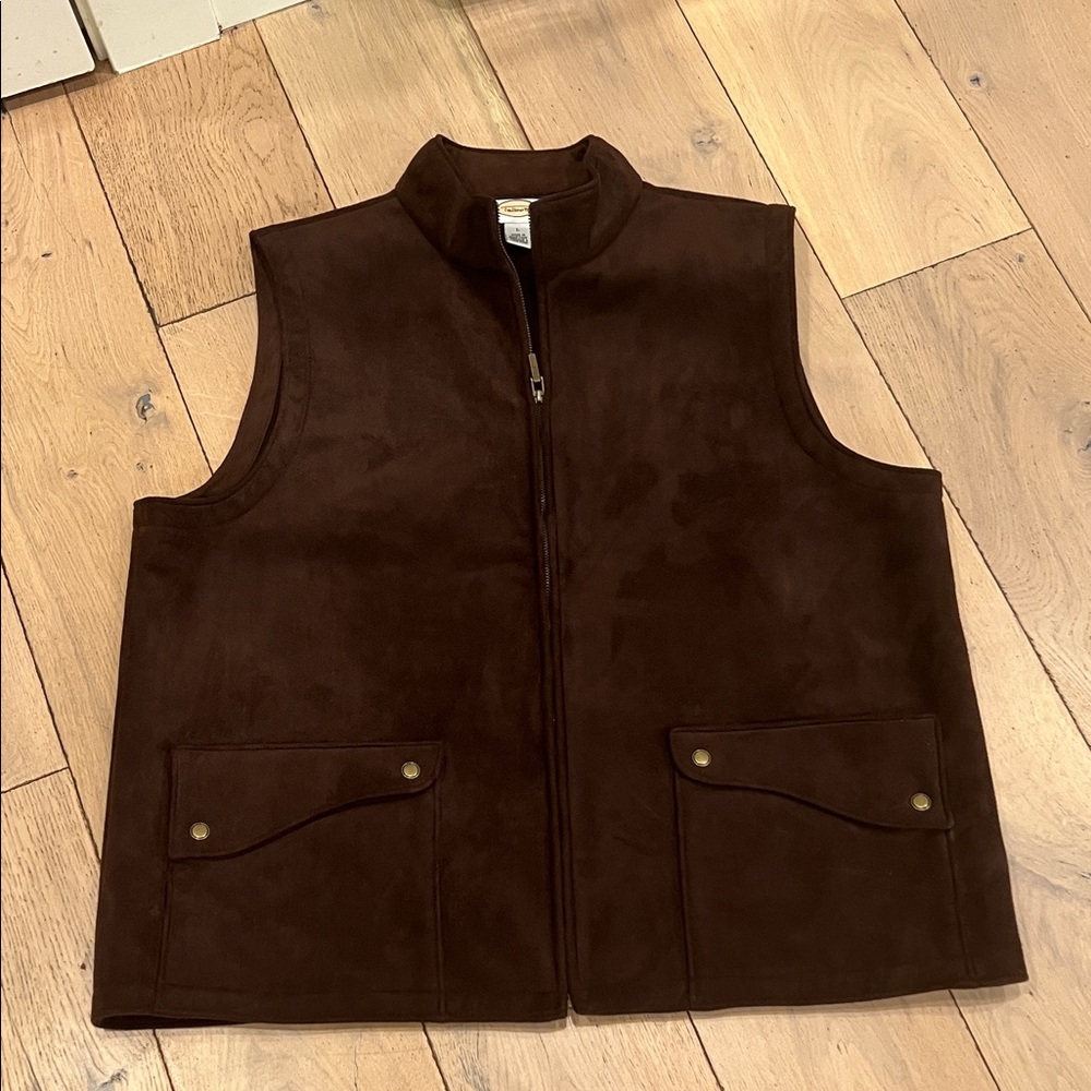 Talbots Rich Brown Vest with Snap Pockets